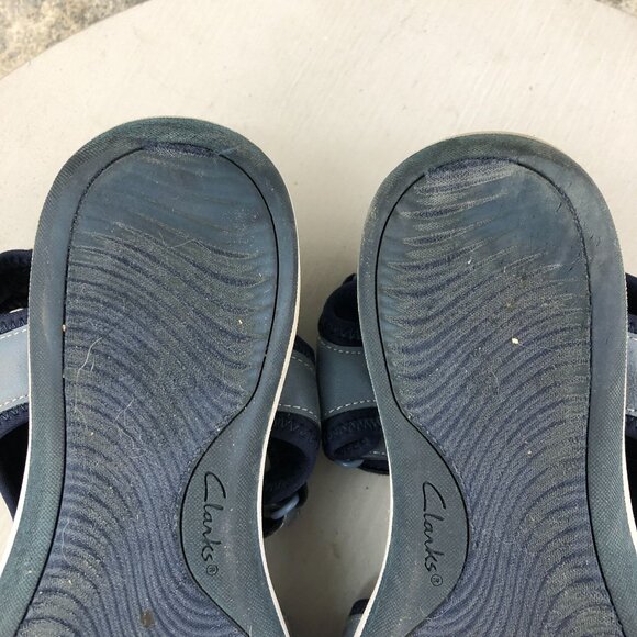 Clarks Women's Size 7M Cloudsteppers Mira Bay Denim Blue Strappy Sandals - Picture 11 of 15